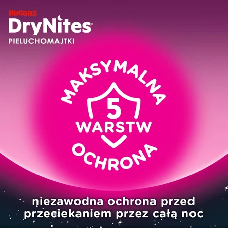 Huggies DryNites, culottes de nuit pour filles, 8-13 ans, 30-48kg, 9 pièces