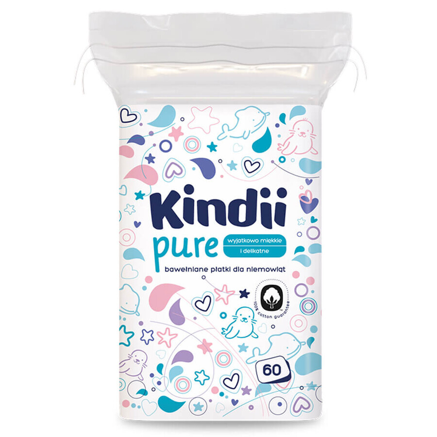 Cumpără Kindii Pure, tampoane de bumbac pentru copii, 60 buc. Kindii Pure, tampoane de bumbac pentru copii, 60 buc.