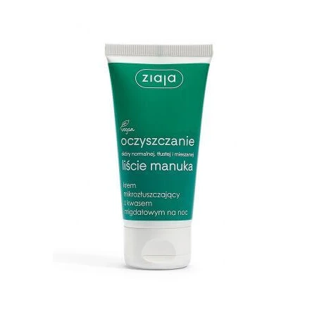 Ziaja Manuka Leaves, micro-exfoliërende crème met amandelzuur, nacht, 50 ml