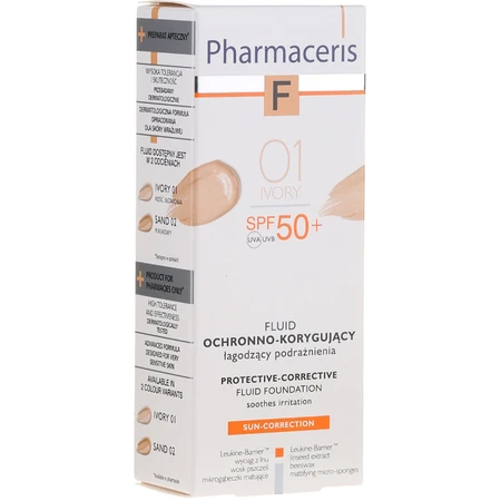 Pharmaceris F Zoncorrectie, beschermende en corrigerende vloeistof, 01 Ivoor, SPF 50+, 30 ml
