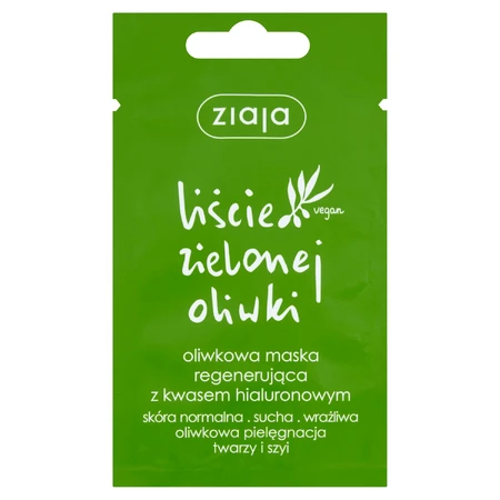 Ziaja Green Olive Leaf, Regenerating mask with hyaluronic acid, 7 ml