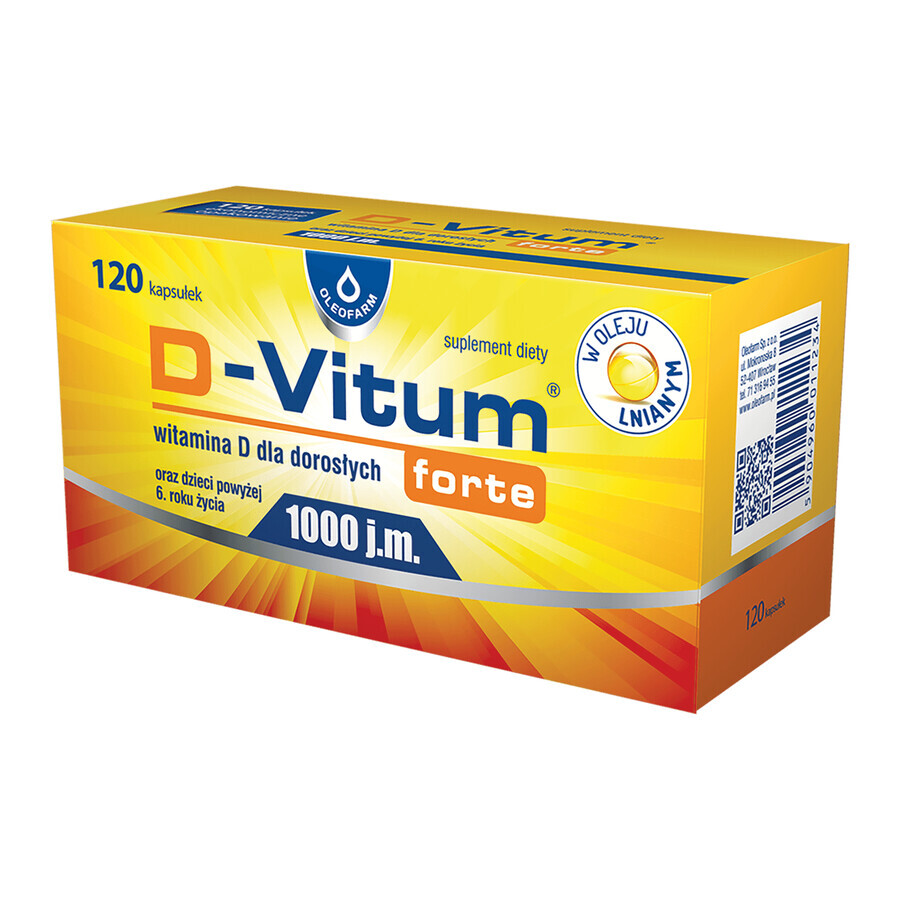Winkel op D-Vitum Forte 1000 IE, vitamine D voor volwassenen en kinderen vanaf 6 jaar, 120 capsules D-Vitum Forte 1000 IE, vitamine D voor volwassenen en kinderen vanaf 6 jaar, 120 capsules