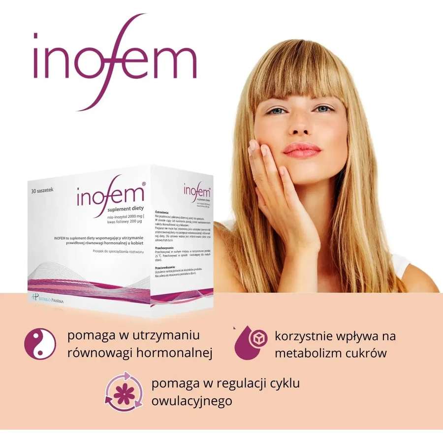 Inofem, Myo-inositol + Folic acid, 60 sachets, Establo Pharma