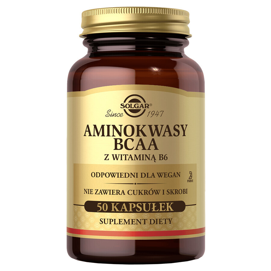 Cumpără Solgar BCAA aminoacizi cu vitamina B6, 50 capsule Solgar BCAA aminoacizi cu vitamina B6, 50 capsule