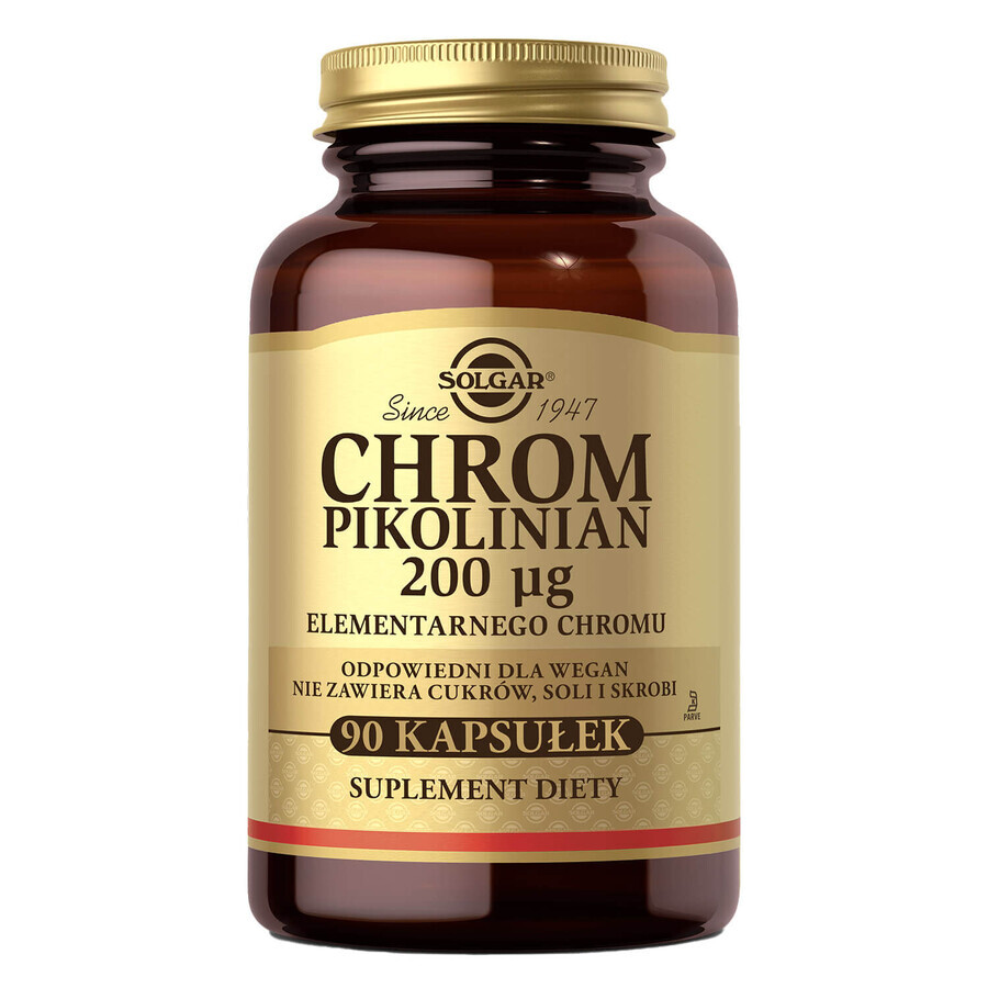 Buy Solgar Chromium Picolinate 200 μg, 90 capsules Solgar Chromium Picolinate 200 μg, 90 capsules