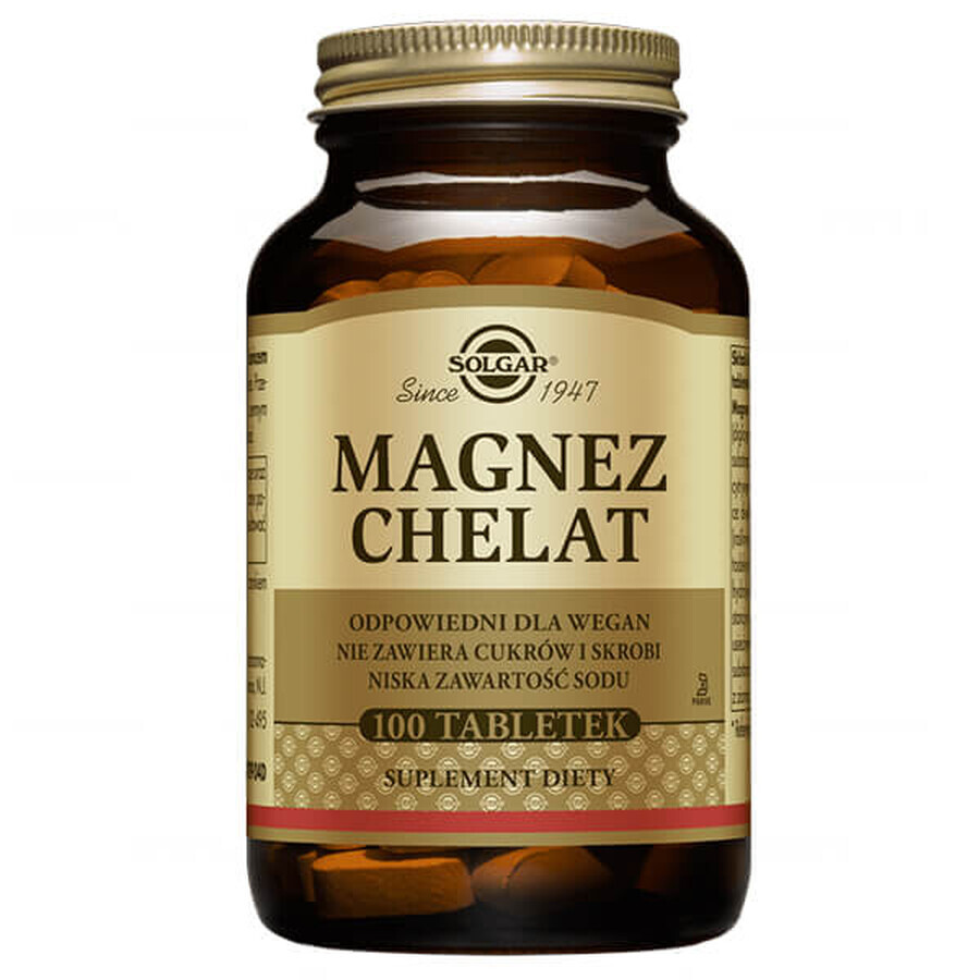 Acquista Magnez Chelat Solgar - Integratore Alimentare 100 Compresse Magnez Chelat Solgar - Integratore Alimentare 100 Compresse
