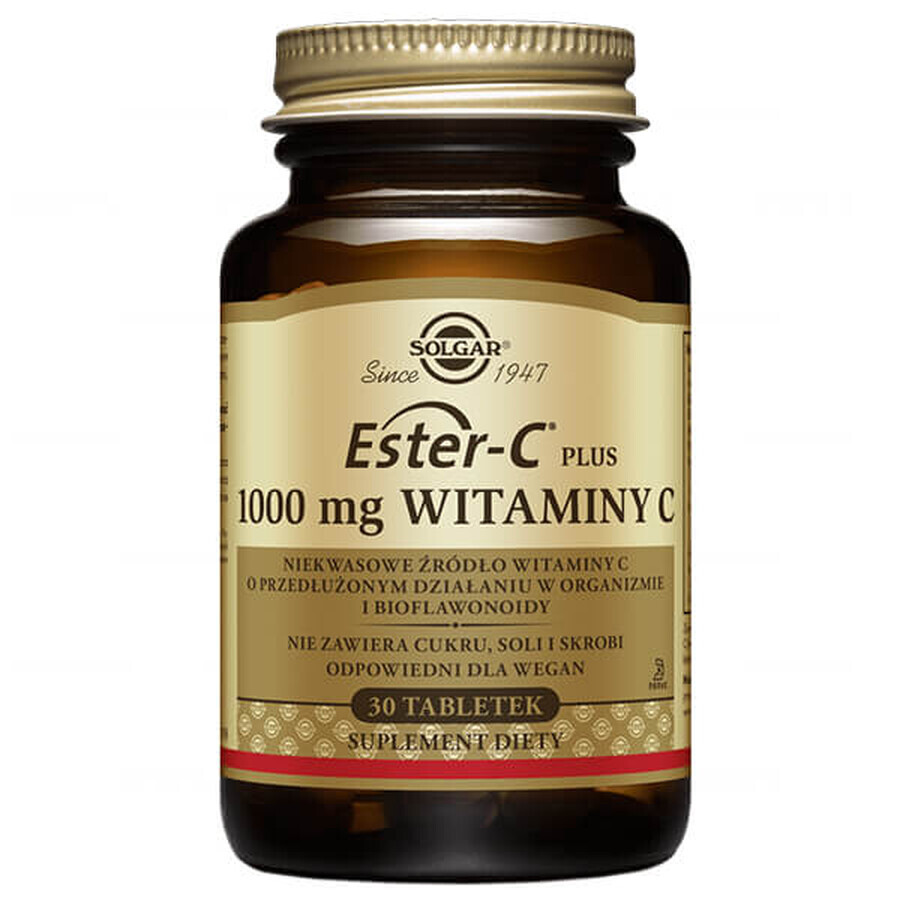 Cumpără Solgar Ester C Plus 1000 mg Vitamina C, 30 comprimate Solgar Ester C Plus 1000 mg Vitamina C, 30 comprimate