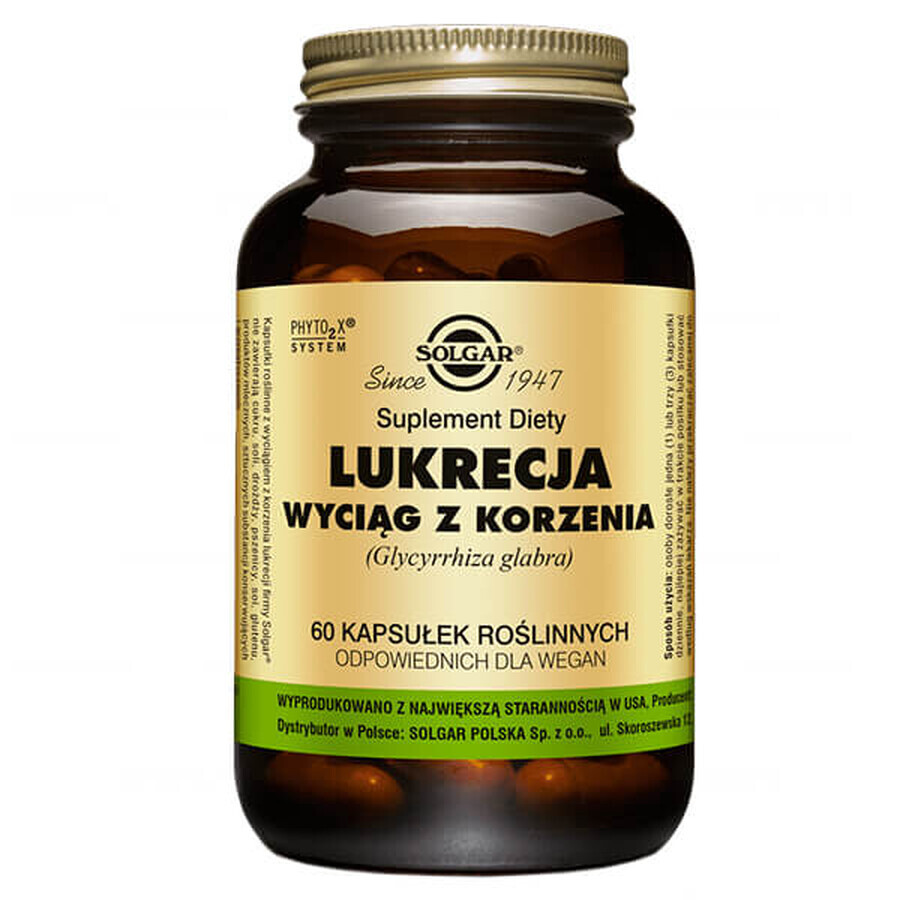 Comprar Solgar Regaliz, extracto de raíz, 60 cápsulas vegetales Solgar Regaliz, extracto de raíz, 60 cápsulas vegetales