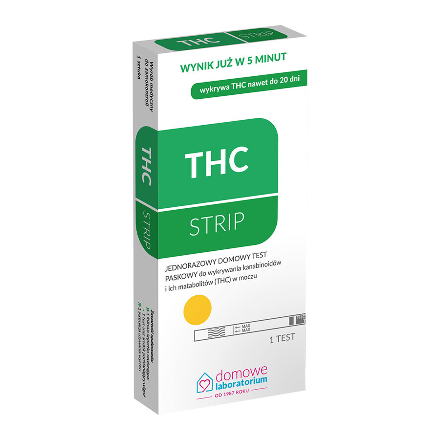 Boutique Home Lab THC Strip, bandelette de test à domicile pour détecter les cannabinoïdes et métabolites (THC) dans l'urine, 1 pièce Home Lab THC Strip, bandelette de test à domicile pour détecter les cannabinoïdes et métabolites (THC) dans l'urine, 1 pièce