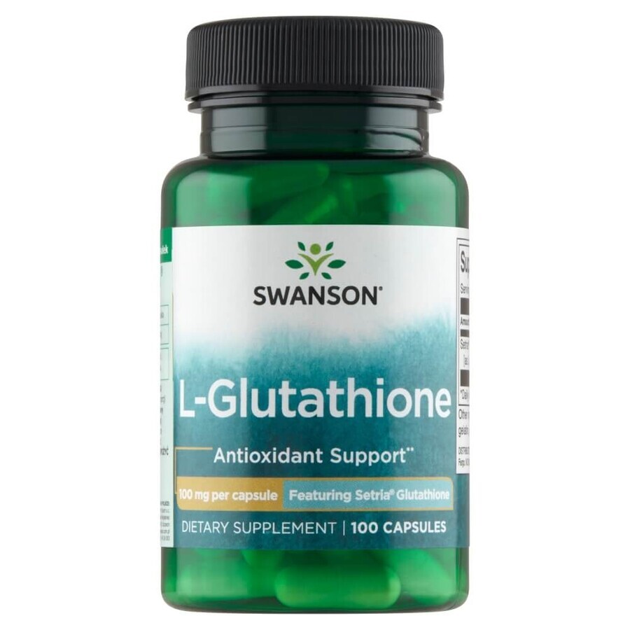 Buy Swanson L-Glutathione, L-glutathione 100 mg, 100 capsules Swanson L-Glutathione, L-glutathione 100 mg, 100 capsules