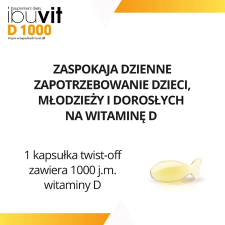 Ibuvit D 1000, vitamine D pour enfants de plus de 1 an, adolescents et adultes, 30 gélules twist off