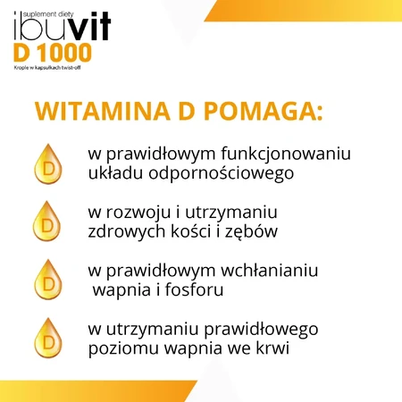 Ibuvit D 1000, vitamine D pour enfants de plus de 1 an, adolescents et adultes, 30 gélules twist off