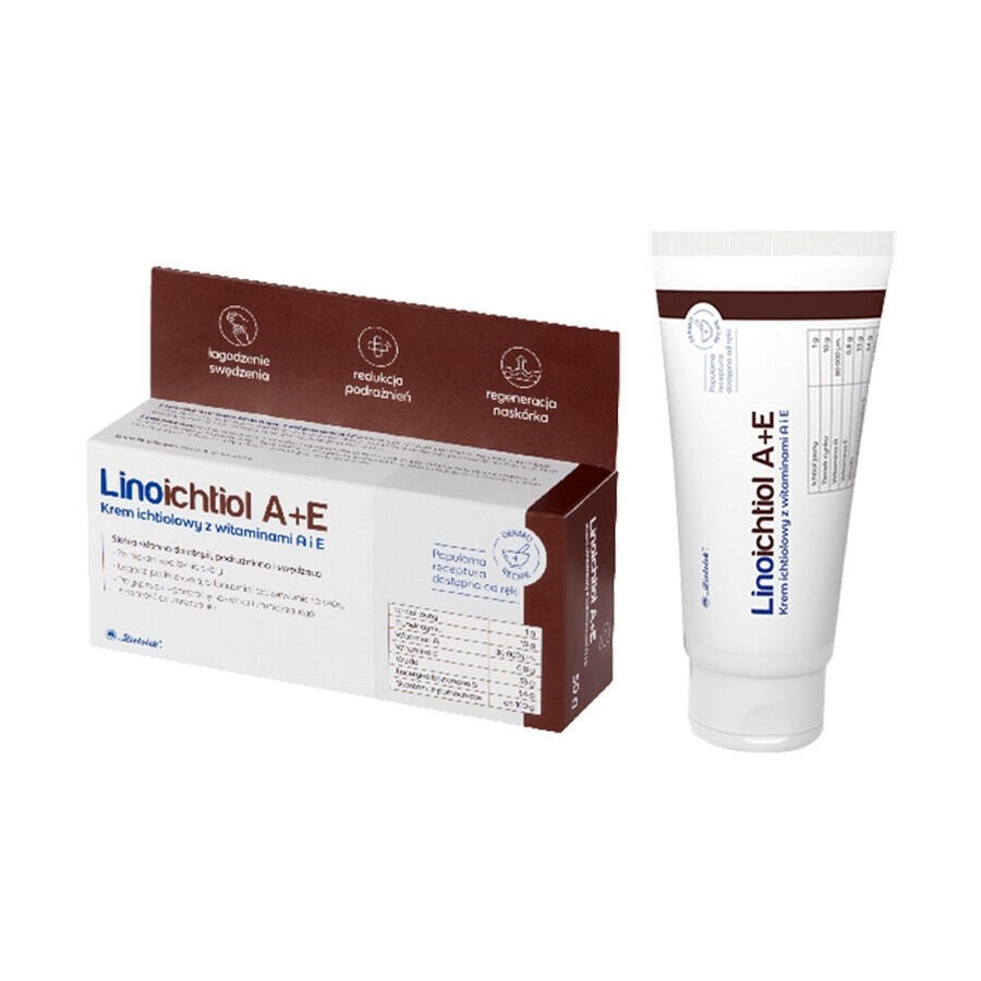 Winkel op Linoichthyol A+E, ichthyolcrème met vitamine A en E, voor gezicht, 50 g Linoichthyol A+E, ichthyolcrème met vitamine A en E, voor gezicht, 50 g