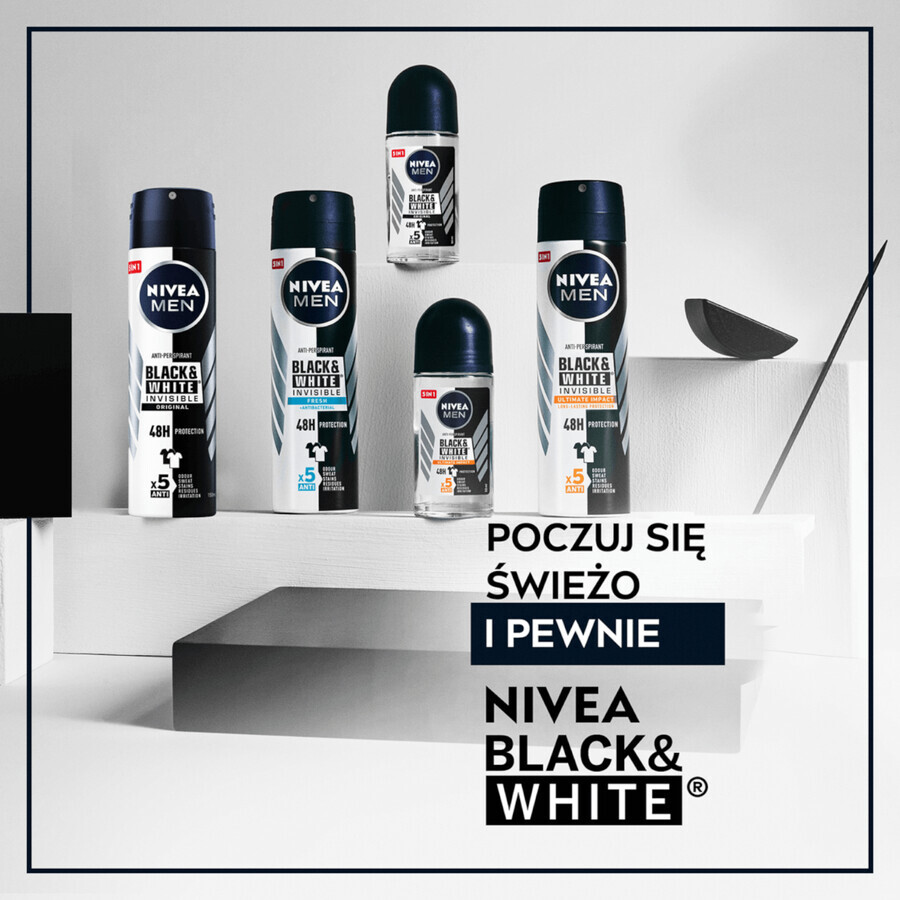 Comprar Nivea Men Black & White Invisible, spray antitranspirante para hombre, Original, 250 ml Nivea Men Black & White Invisible, spray antitranspirante para hombre, Original, 250 ml