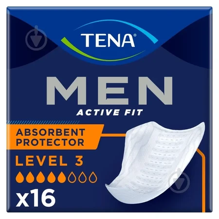 Tena Men Active Fit, plantillas anatómicas para hombre, Nivel 3, 20 unidades