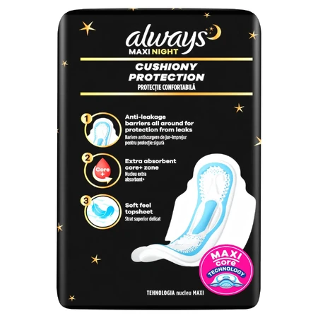 Always Classic, sanitary towels with wings, Night, 8 pcs.