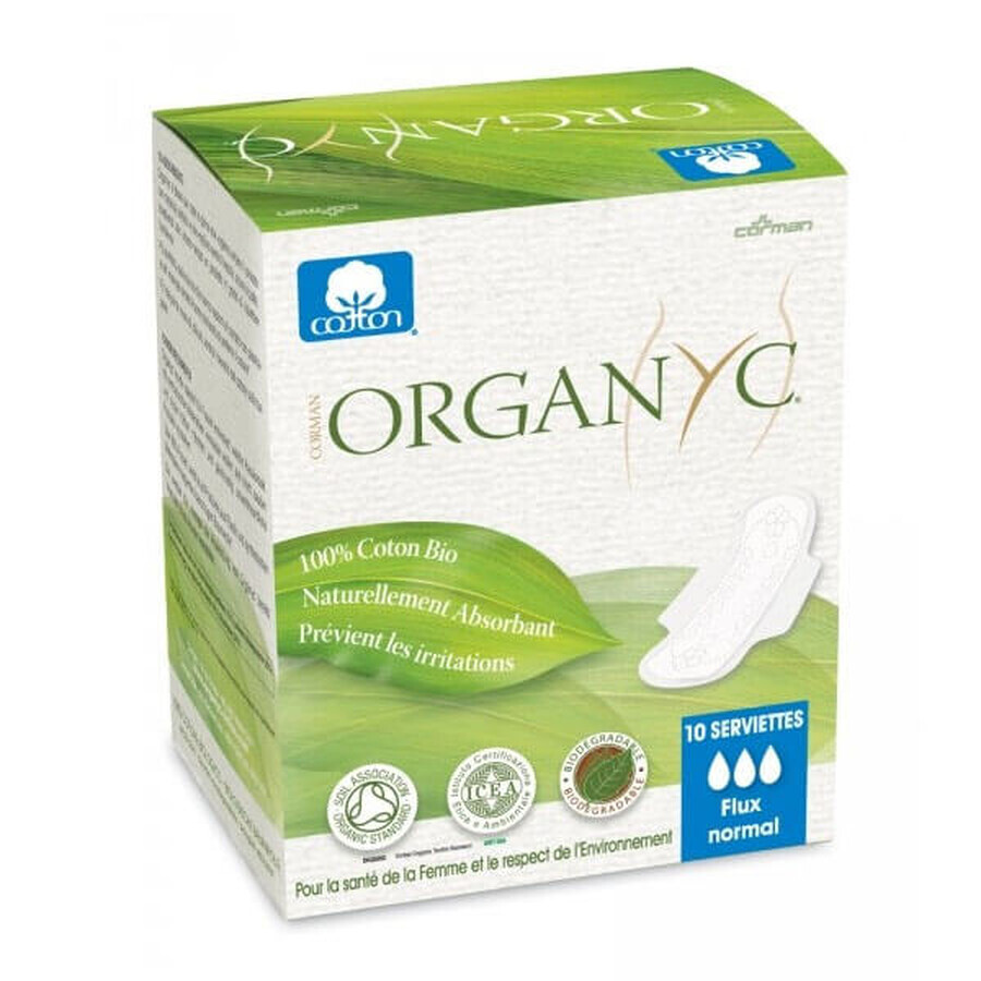 Buy Organyc 100% Cotton Winged Sanitary Napkins, Day, 10 Count Organyc 100% Cotton Winged Sanitary Napkins, Day, 10 Count