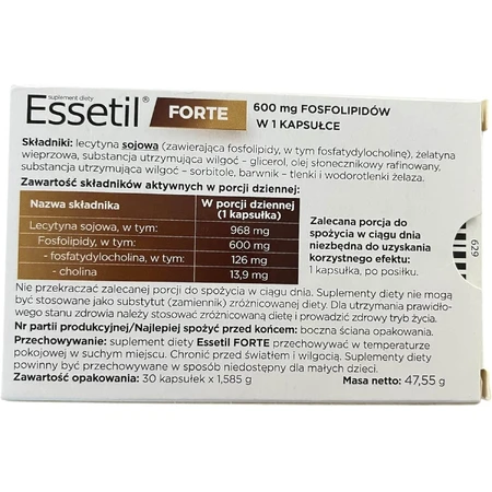 Essetil Forte 600 mg, 30 Kapseln, Nord Farm