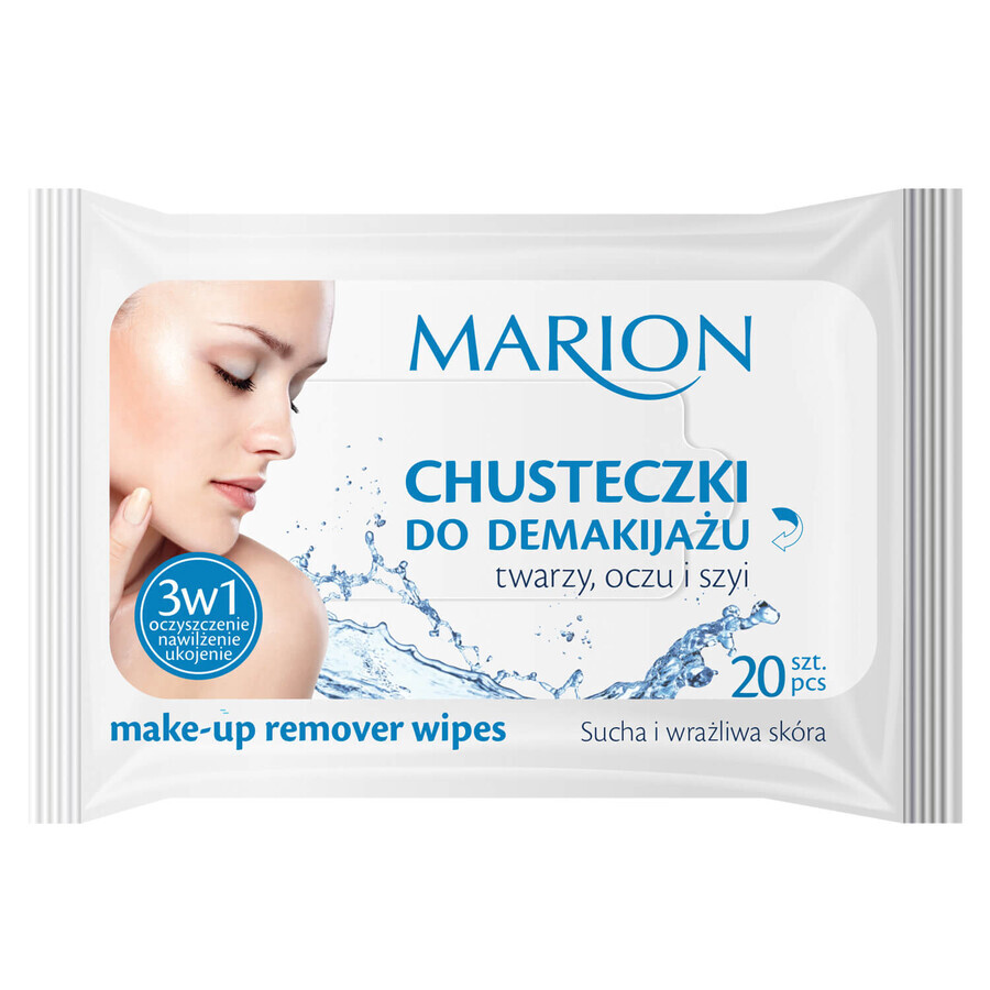 Cumpără Marion, șervețele demachiante, piele uscată și sensibilă, 20 bucăți Marion, șervețele demachiante, piele uscată și sensibilă, 20 bucăți