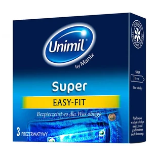 Unimil Super Easy-Fit, preservativos clásicos, 3 unidades