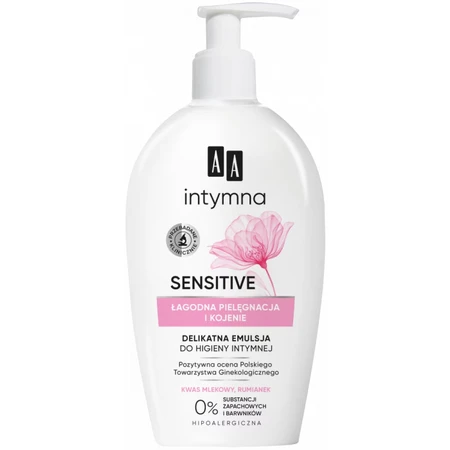 AA Intymna Sensitive, emulsion for intimate hygiene, soothing and protective, dispenser, 300 ml