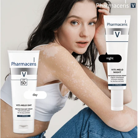 Pharmaceris V Viti-Melo Nuit, crème repigmentante réduisant la surface des taches de vitiligo la nuit, 40 ml
