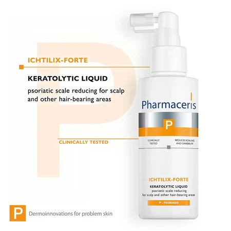 Pharmaceris P Ichtilix Forte, liquide kératolytique pour le cuir chevelu et le corps, 125 ml