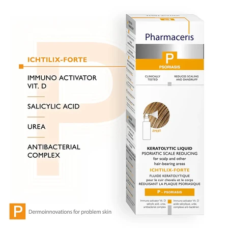 Pharmaceris P Ichtilix Forte, liquide kératolytique pour le cuir chevelu et le corps, 125 ml