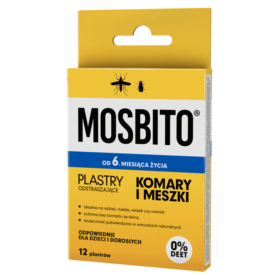 Mosbito, anti-mosquito plasters and mosquito repellents, 12 pieces