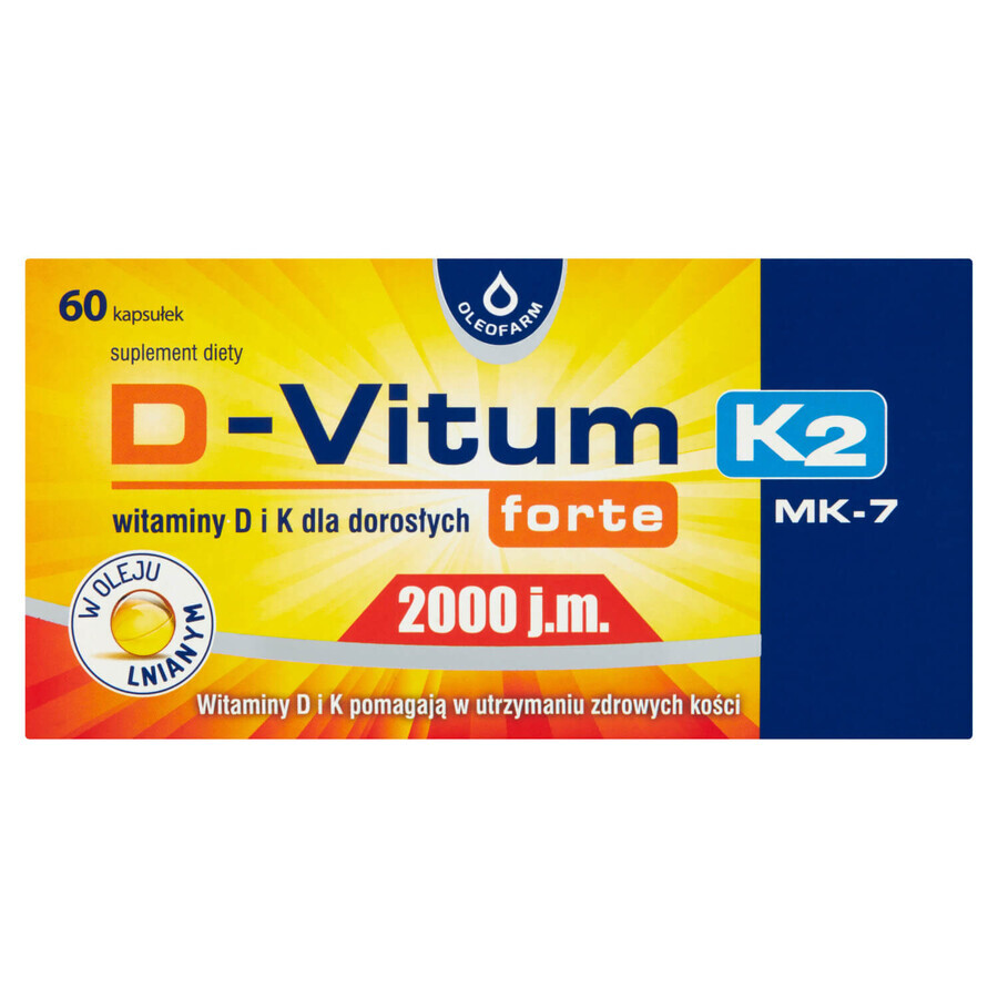 Cumpără D-Vitum Forte 2000 UI. K2 MK-7, 60 capsule D-Vitum Forte 2000 UI. K2 MK-7, 60 capsule