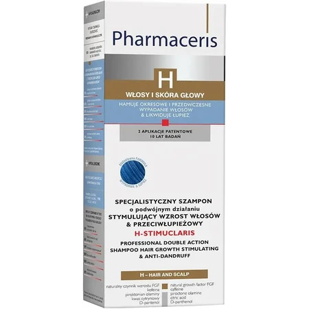 Pharmaceris H Stimuclaris, champú anticaspa y estimulante del crecimiento capilar, 250 ml