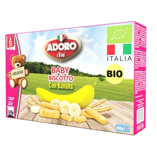 Galletas de plátano ecológicas, 250 g, Adoro Bimbi