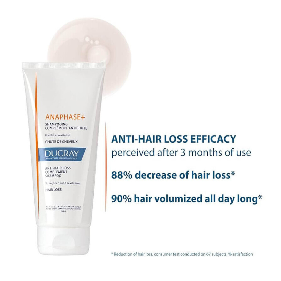 Ducray Anaphase+, shampoo tegen haaruitval, versterkt en geeft volume, 200 ml