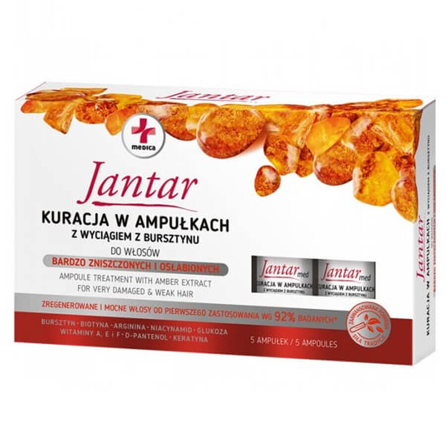 Buy Jantar Medica, amber treatment for damaged and weakened hair, 5 ml x 5 ampoules Jantar Medica, amber treatment for damaged and weakened hair, 5 ml x 5 ampoules