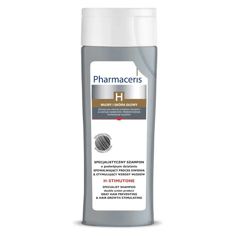 Pharmaceris H, Stimutone, champú para frenar el encanecimiento y estimular el crecimiento del cabello, 250 ml