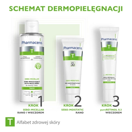 Pharmaceris T PureRETINOL 0.3, crema de retinol para el acné adulto, crema de noche, 40 ml