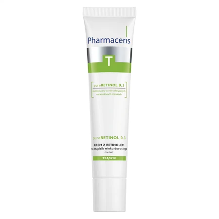 Pharmaceris T PureRETINOL 0.3, crema de retinol para el acné adulto, crema de noche, 40 ml