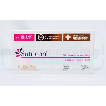 Sutricon Parches de silicona cicatrizantes, 3 cm x 10 cm, 5 uds