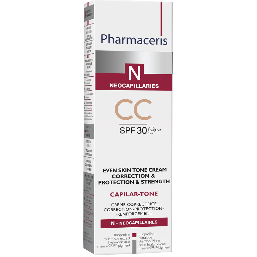 Pharmaceris N Capilar-Tone CC, Tonic cream, vascular and hyperreactive skin, SPF 30, 40 ml