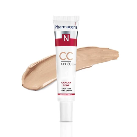 Pharmaceris N Capilar-Tone CC, crème tonifiante, peaux vasculaires et hyper-réactives, SPF 30, 40 ml