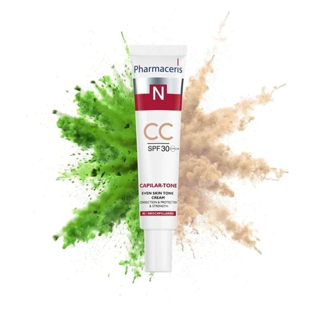 Pharmaceris N Capilar-Tone CC, crème tonifiante, peaux vasculaires et hyper-réactives, SPF 30, 40 ml