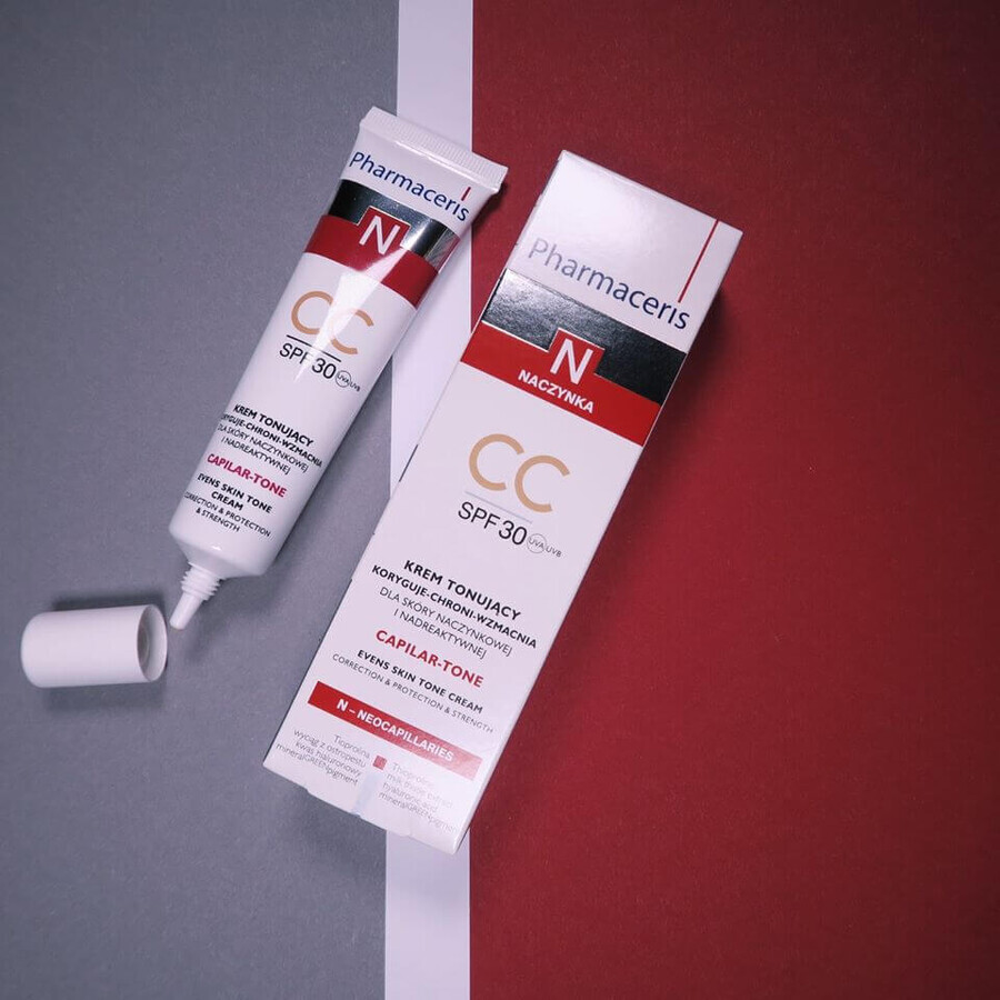 Pharmaceris N Capilar-Tone CC, Tonic cream, vascular and hyperreactive skin, SPF 30, 40 ml