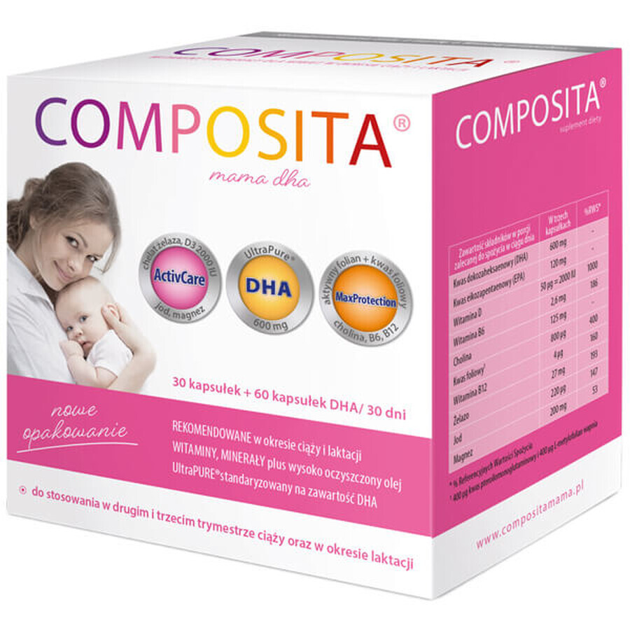 Acquista Integratore alimentare con DHA per mamme: Composita Mama, 90 capsule Integratore alimentare con DHA per mamme: Composita Mama, 90 capsule