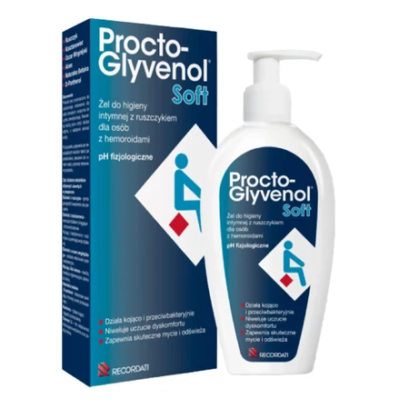 Procto-Glyvenol Soft, gel d'hygiène intime au rhus pour les personnes souffrant d'hémorroïdes, 180 ml