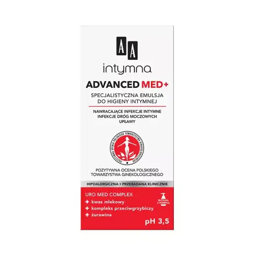 AA Intymna Advanced Med+ ph 3.5, Emulsion specialized for intimate hygiene, 300 ml