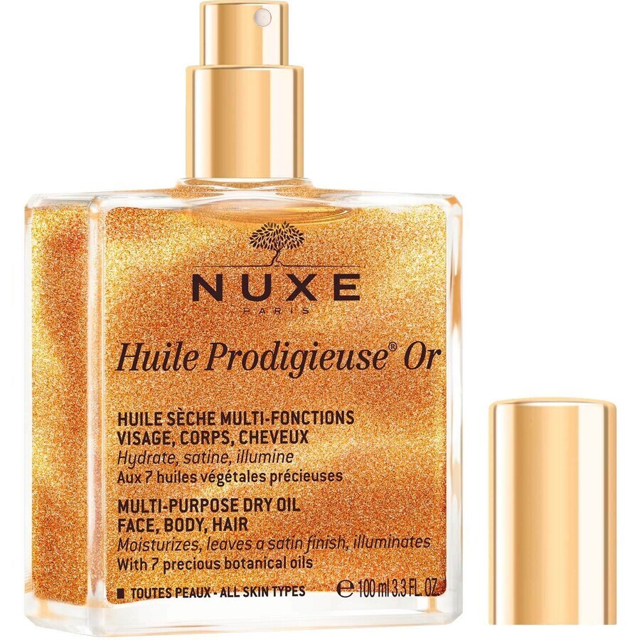Nuxe Huile Prodigieuse Or, droge olie met gouddeeltjes voor lichaam, gezicht en haar, 100 ml