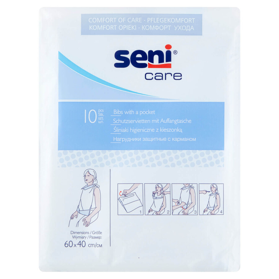 Boutique Seni Care, bavoirs pour adultes, 10 pièces Seni Care, bavoirs pour adultes, 10 pièces