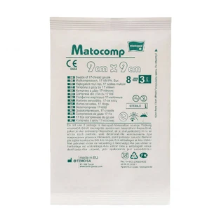 Matocomp Matocomp Matocomp Sterile Gauze Compresses 17 Threads 8 Layers 9cm x 9cm 3 Pieces