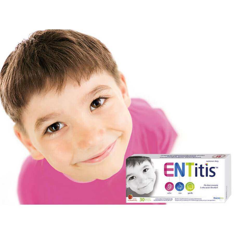 ENTitis for children over 3 years of age, strawberry flavor, 30 tablets
