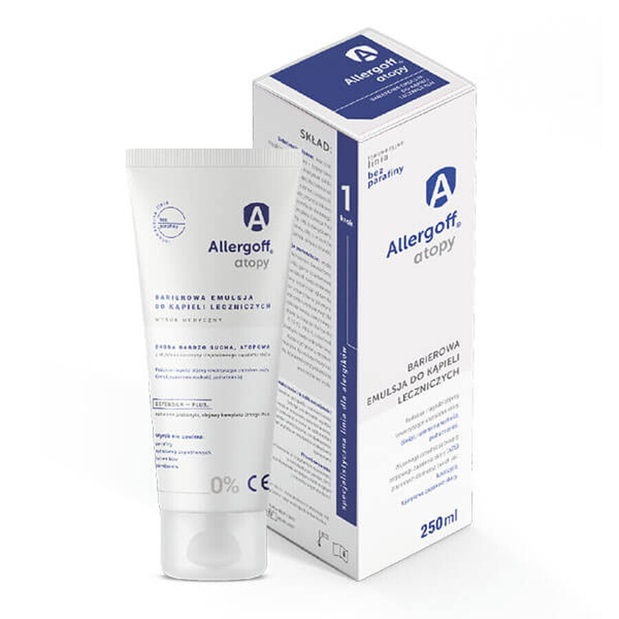 Cumpără Allergoff Atopy, emulsie de baie terapeutică cu barieră, 250 ml Allergoff Atopy, emulsie de baie terapeutică cu barieră, 250 ml